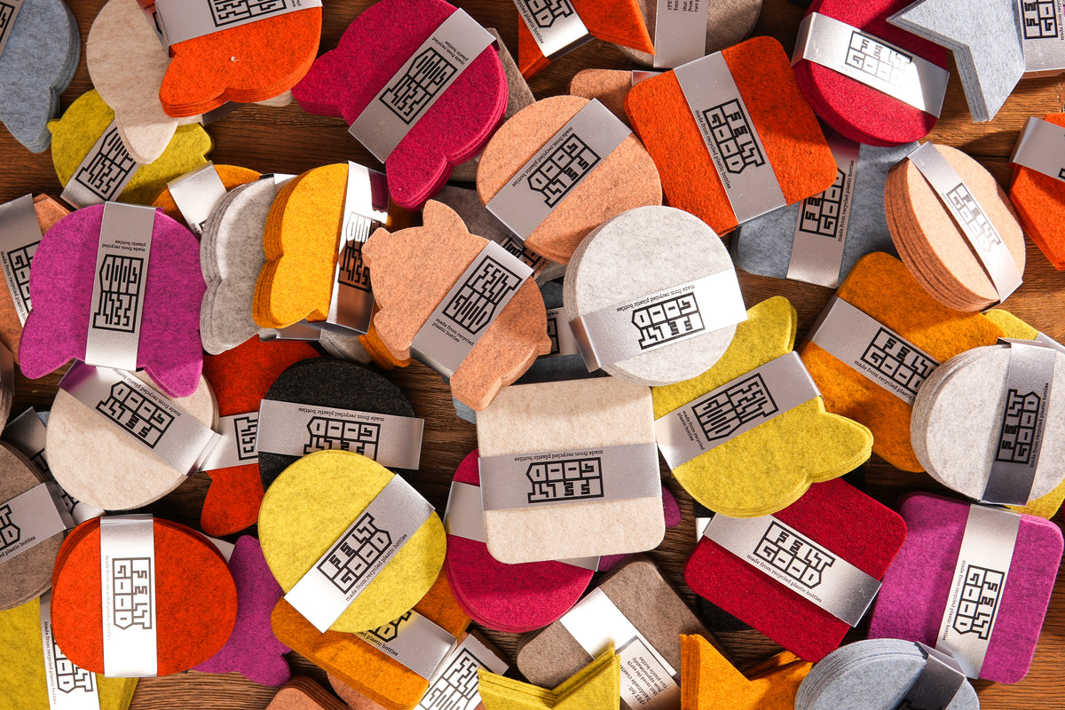 Premium 5mm Recycled Felt Coasters – Set of 4