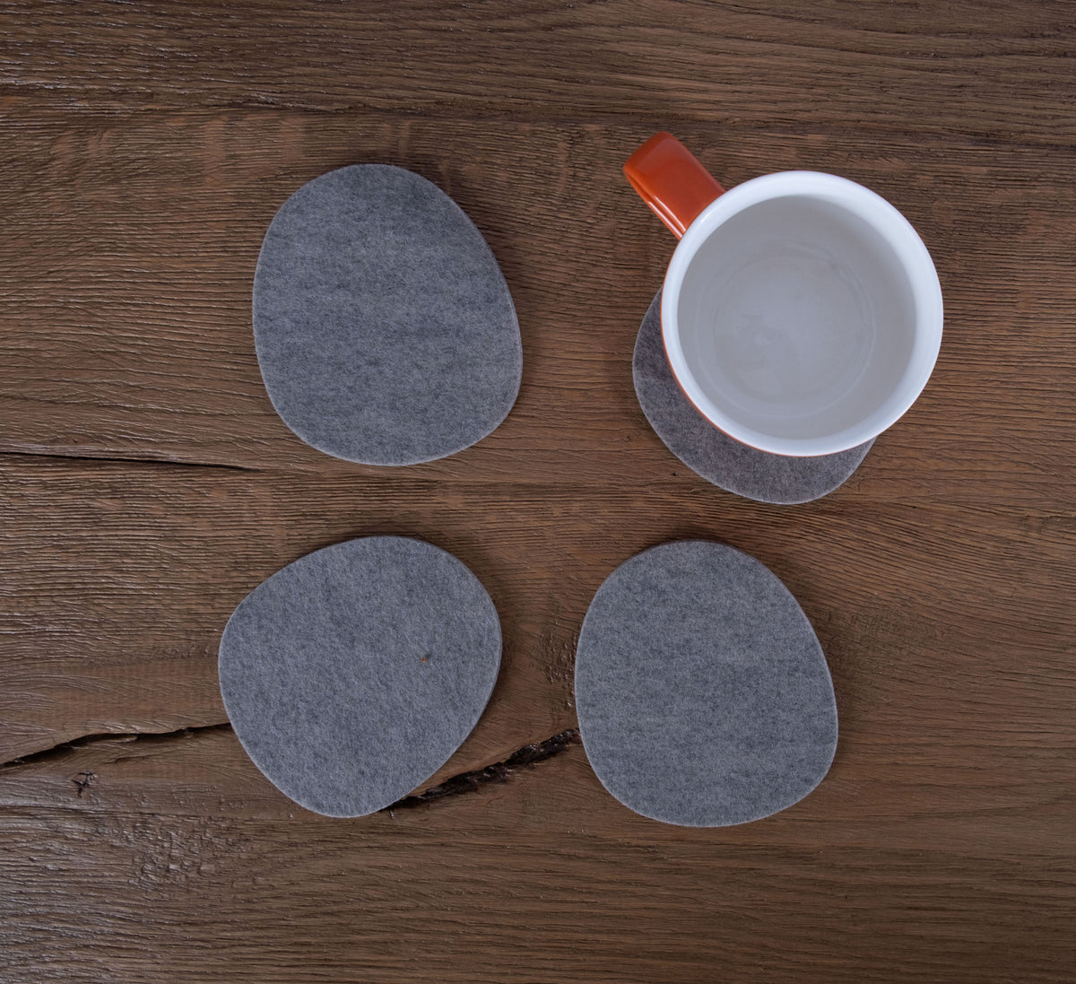 Premium 5mm Recycled Felt Coasters – Set of 4