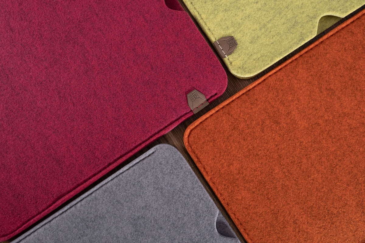 5mm Custom-Fit Recycled Felt MacBook Sleeve with Matching Coaster