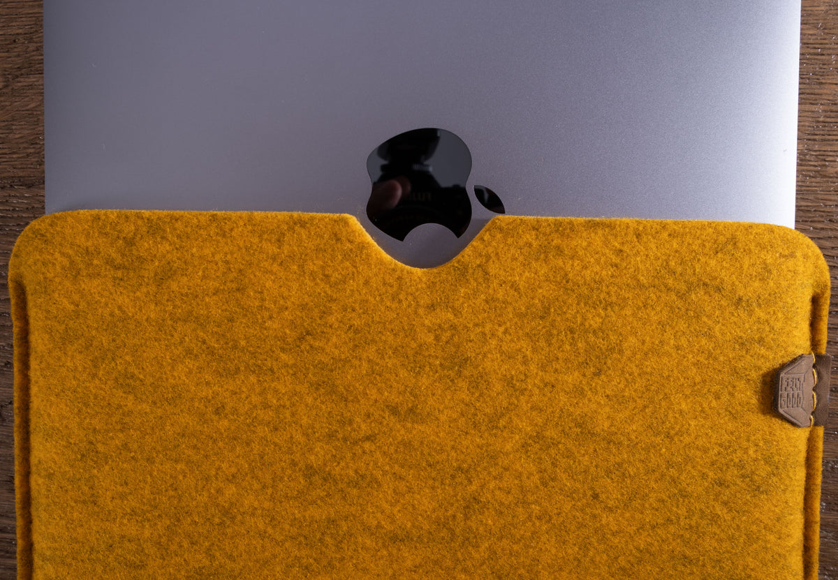 5mm Custom-Fit Recycled Felt MacBook Sleeve with Matching Coaster