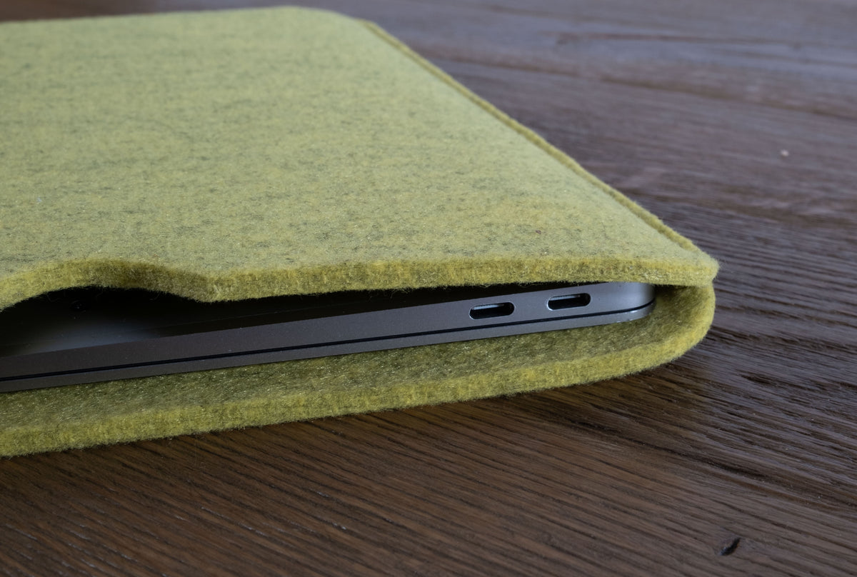 5mm Custom-Fit Recycled Felt MacBook Sleeve with Matching Coaster