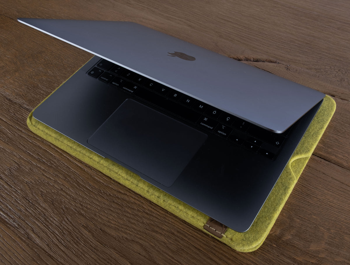 5mm Custom-Fit Recycled Felt MacBook Sleeve with Matching Coaster